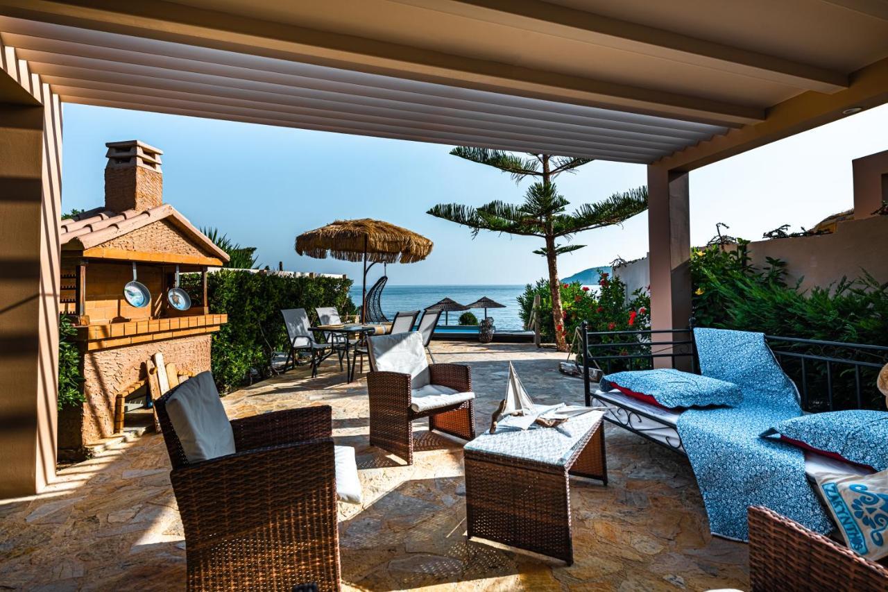 Beachfront Andriana Villa With Mini Pool And Spa Василикос Экстерьер фото